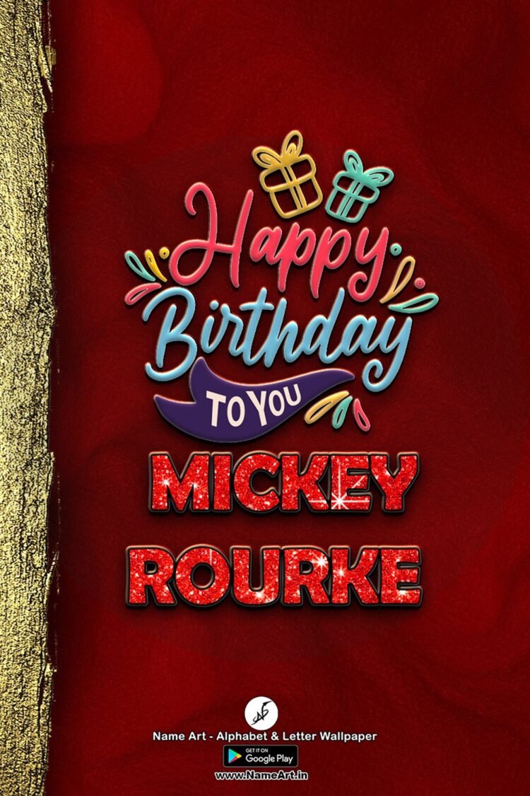 Mickey Rourke Name Art DP | Best New Whatsapp Status Mickey Rourke